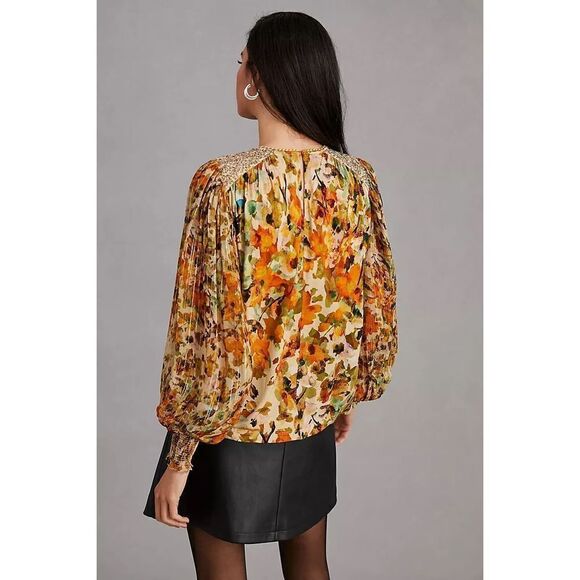 New Anthropologie x Bl-nk Sequin-Embellished Blouse Size S - Picture 4 of 11